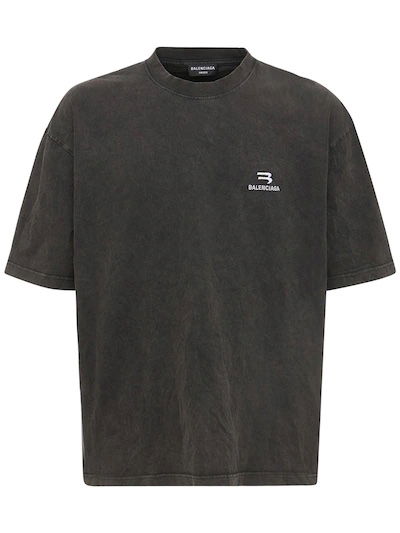 Tričko Balenciaga B Medium Fit T-shirt Zelené | 612966TLV991070, 0