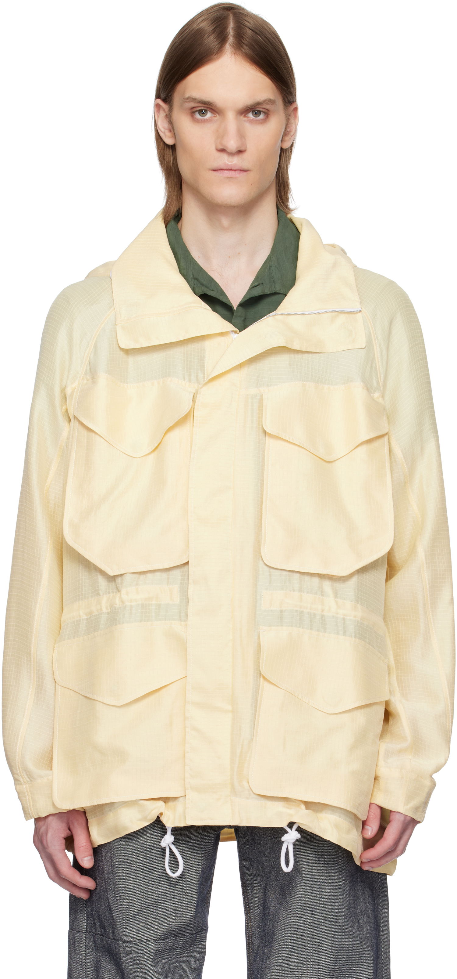 Vetrovka Ranra RANRA Explorer Silk Ripstop Long Hoodie Jacket Žltá | AMSS25OW01516, 0