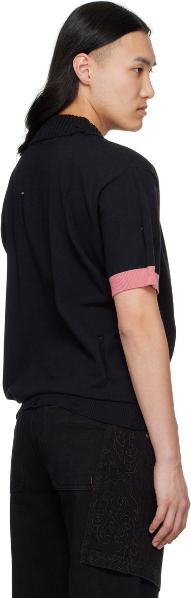 Polo tričko Andersson Bell Andersson Bell Damaged Knit Polo Čierna | atb1243m, 2