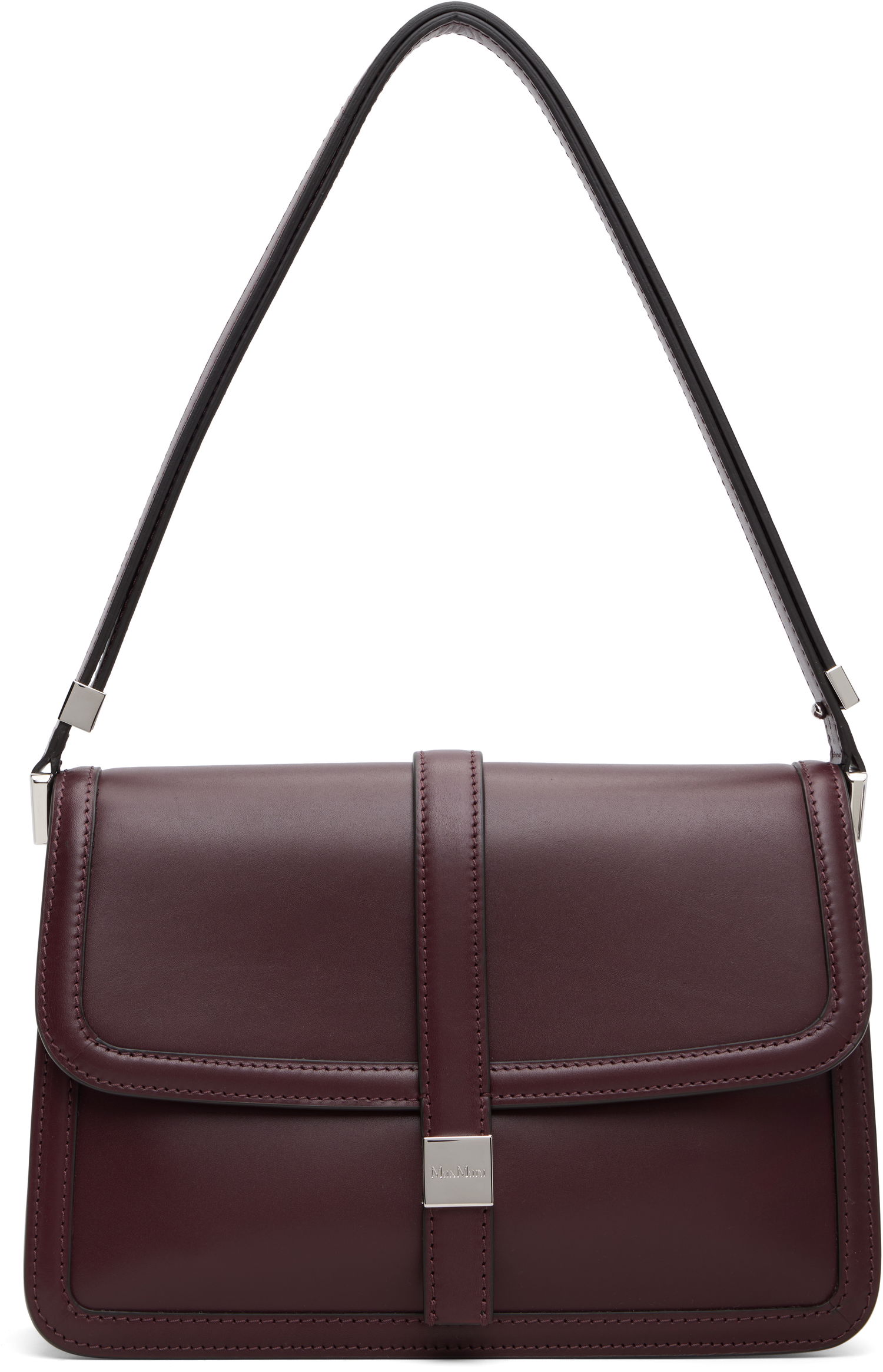 Taška cez rameno Max Mara Bianca Leather Shoulder Bag Vínová | 2524516172600, 0