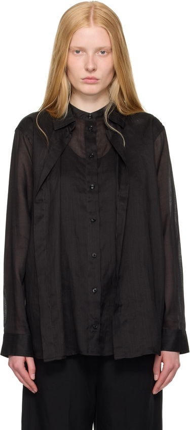 Košeľa TOTEME TOTEME Double Collar Linen Shirt Čierna | 253-WRT0544-FB0434, 0