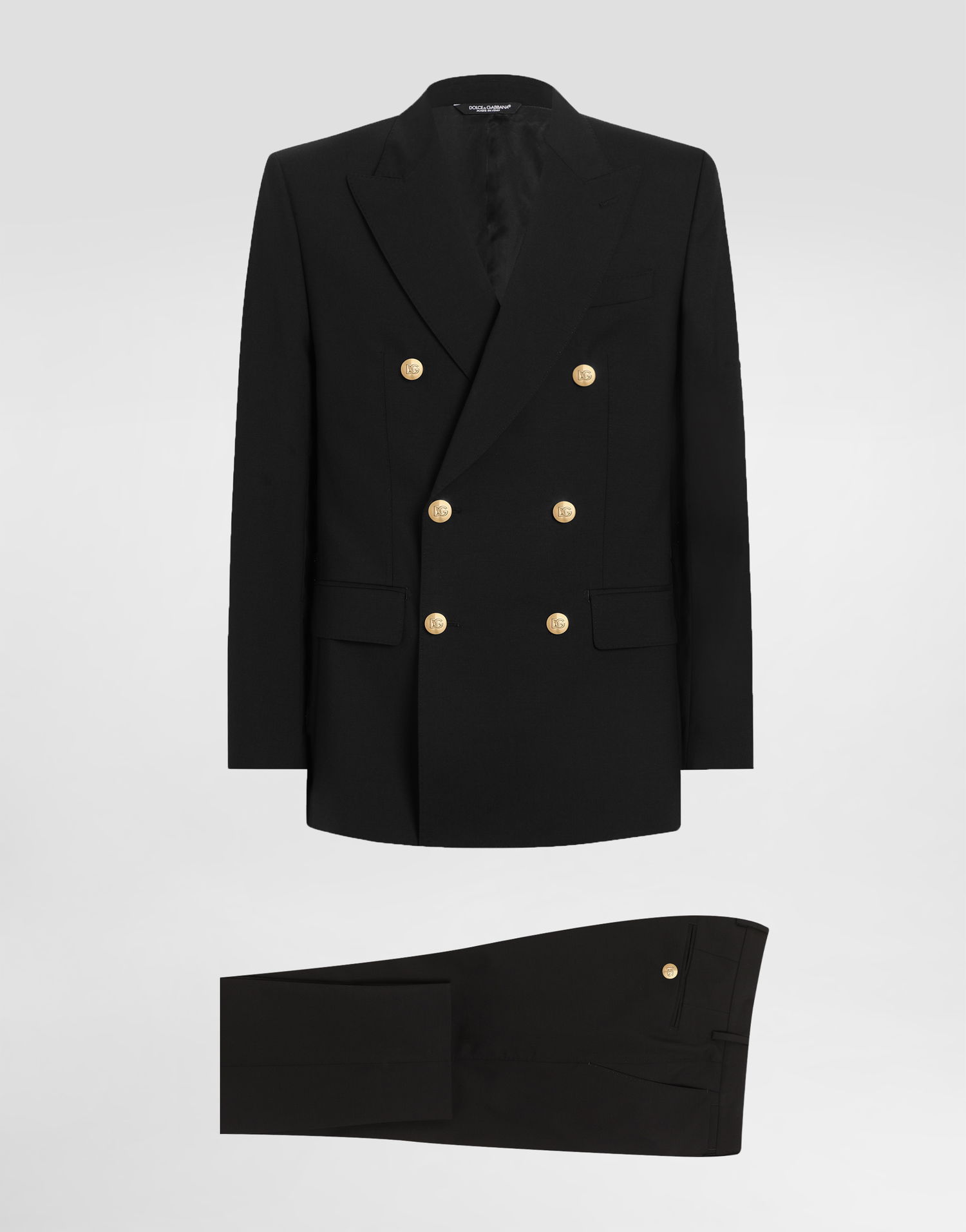 Nohavice Dolce & Gabbana Dolce & Gabbana Double-breasted Martini-fit Wool Suit 58 Čierna | GKPRMTGJ076N0000, 0