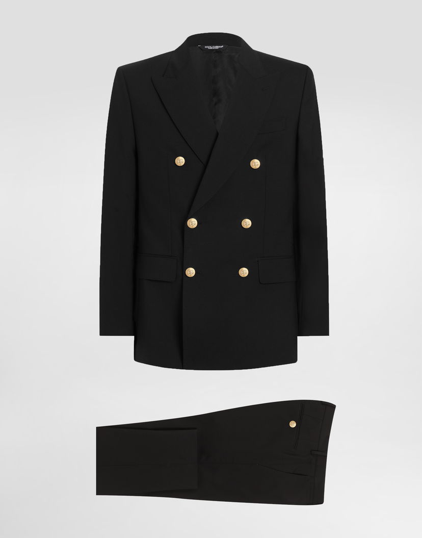 Nohavice Dolce & Gabbana Dolce & Gabbana Double-breasted Martini-fit Wool Suit 58 Čierna | GKPRMTGJ076N0000