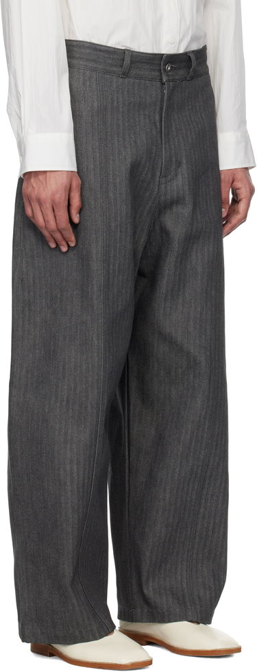 Nohavice sage NATION SAGE NATION Welt Striped Trousers Šedá | S083 WELT TROUSER DENIM, 1