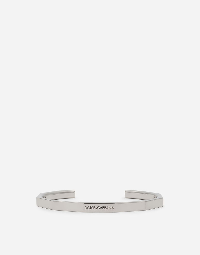Náramok Dolce & Gabbana Men's Silver Metal Logo Bracelet Metalická | WBQ5P3W111187655