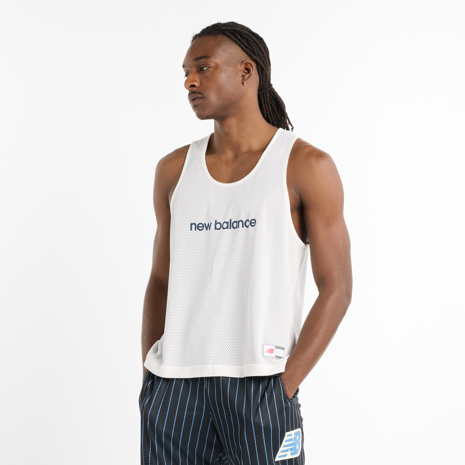 Tielko New Balance Men's Basketball Mesh Tank Top Biela | NBMT51608BK, 0