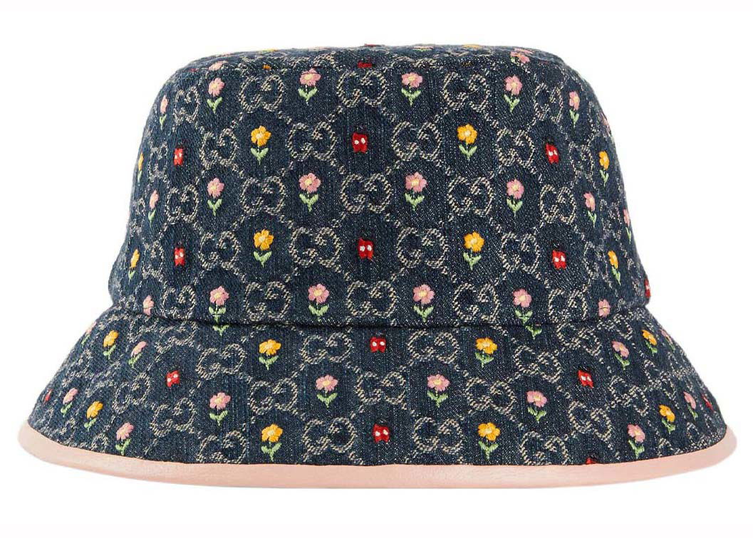 Klobúk Gucci Embroidered Flower Denim Bucket Hat Blue Multi Rôznofarebný | 701697 3HAJC 4472, 0