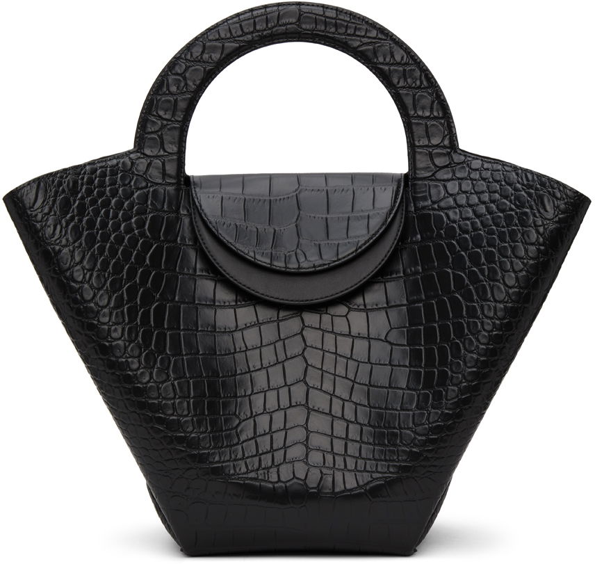 Tote bag Bottega Veneta Croc Top Handle Tote Bag Čierna | 658516 VA450, 0