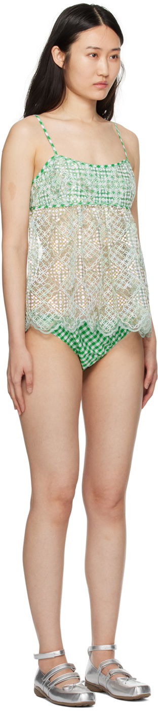 Plavky Anna Sui Anna Sui Gingham Bikini Zelené | 224F29, 1