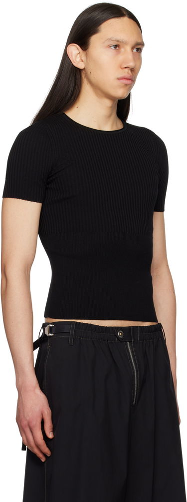 Crop Top Dion Lee Dion Lee Gradient Rib T-Shirt Biela | C7192S23, 4