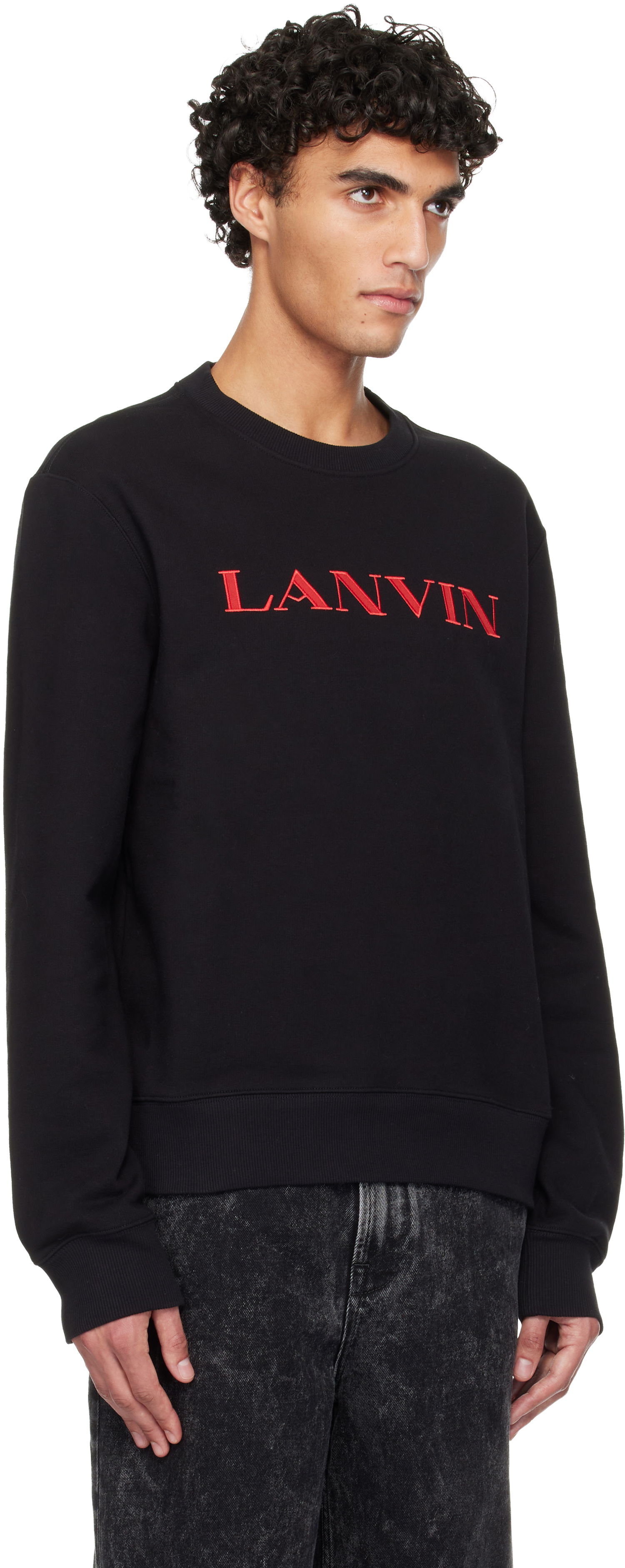 Mikina LANVIN 'Lanvin Embroidered' Cotton Sweatshirt Čierna | RM-SS0001-F300-H25, 1
