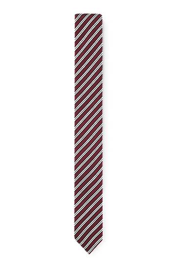 Doplnky BOSS Diagonal Stripe Silk-Blend Tie Vínová | 50551722