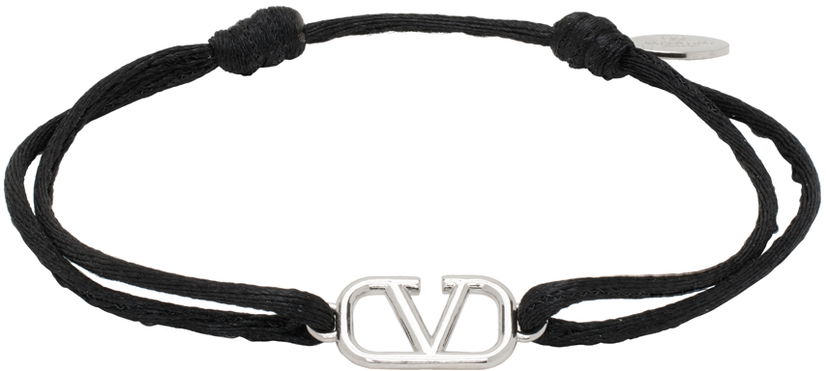 Náramok Valentino Garavani Black VLogo Signature Cotton Bracelet Čierna | 5Y2J0M96DTK