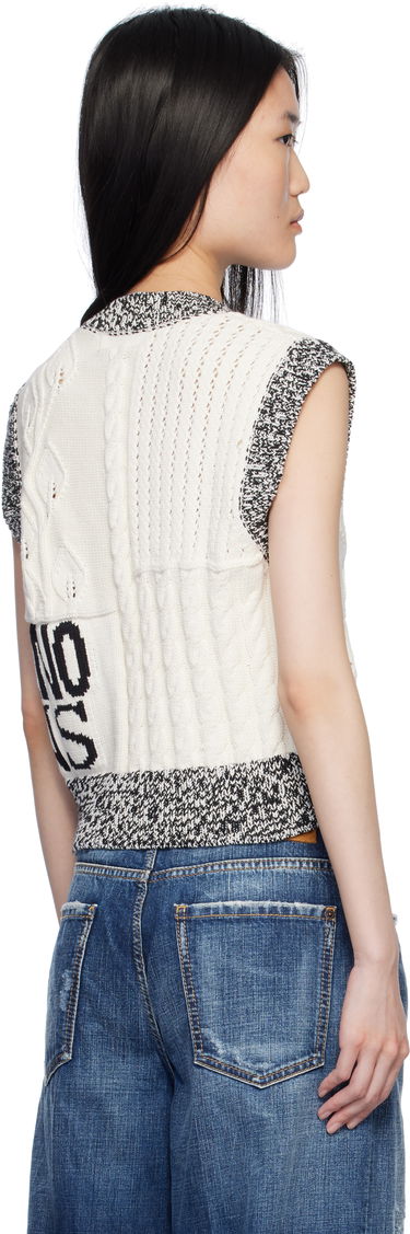 Sveter Moschino Moschino Jeans Urban Knit Vest Biela | 251K10886, 2