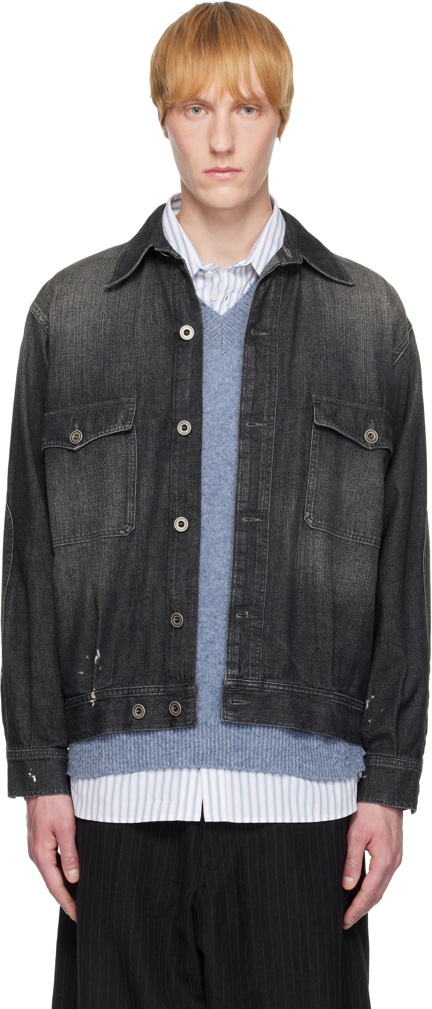 Bunda Maison Margiela Maison Margiela Distressed Denim Jacket Čierna | S50AM0649 M30025, 0