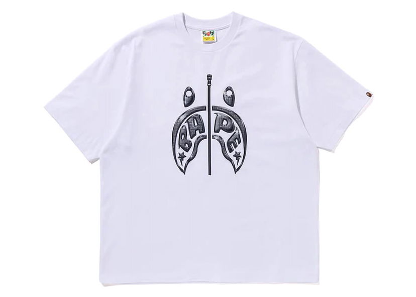 Tričko BAPE BAPE Mad Shark Photo Print Relaxed Fit Tee White Biela | 1K30-110-333