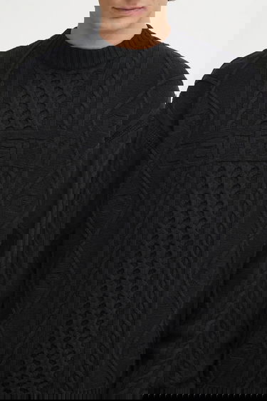 Sveter Carhartt WIP Shawn Cable Knit Crew Neck Sweater Čierna | I035418.89XX, 3