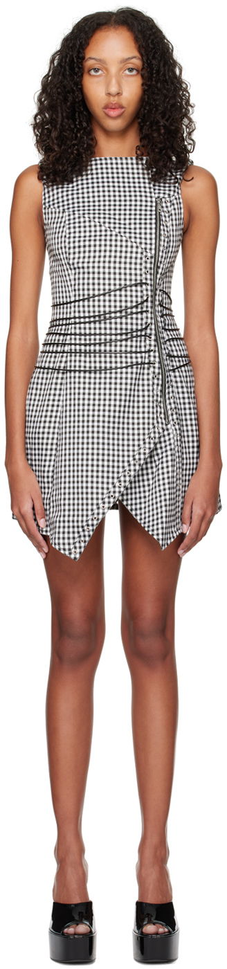 Šaty Miaou Miaou Work Capsule Celestial Gingham Mini Dress Čierna | 5024GINOND, 0