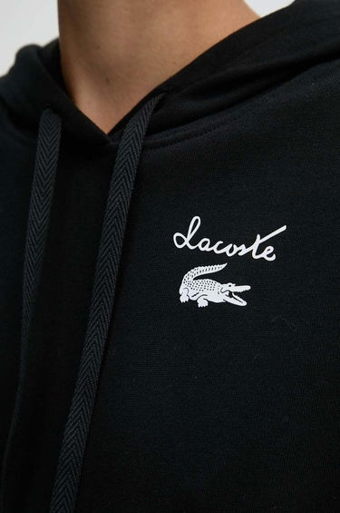 Mikina Lacoste Cropped Hoodie With Logo Print Čierna | SF2649, 4