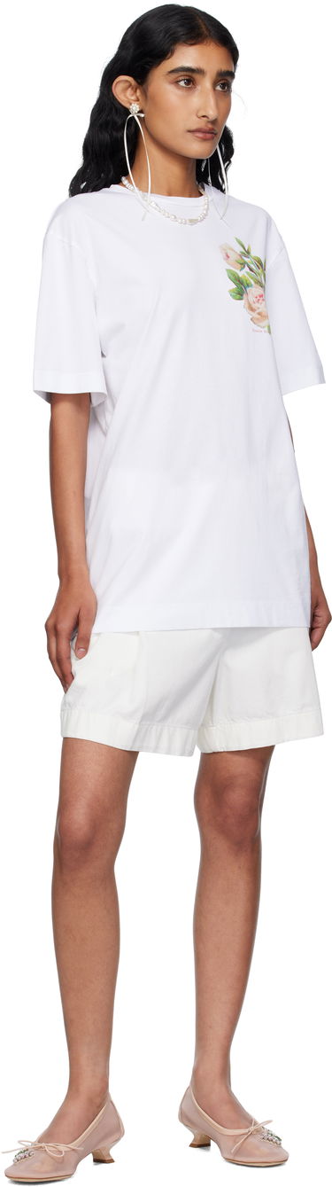 Tričko Simone Rocha Simone Rocha Rose Bouquet Graphic T-Shirt Biela | 5195P53-W 0569, 3
