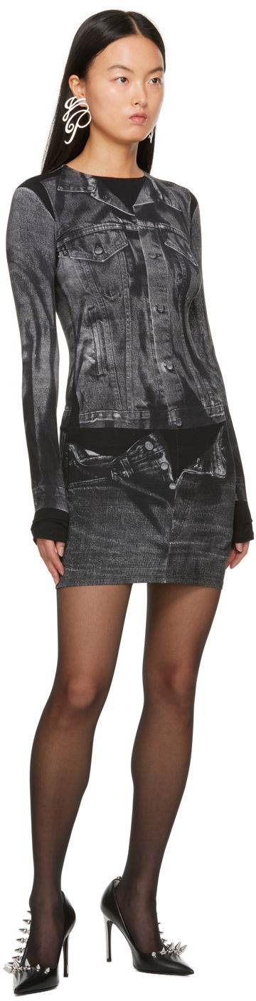 Šaty Jean Paul Gaultier Jean Paul Gaultier Trompe L'œil Printed Minidress Čierna | 23/15-F-RO076-J530-0002, 3