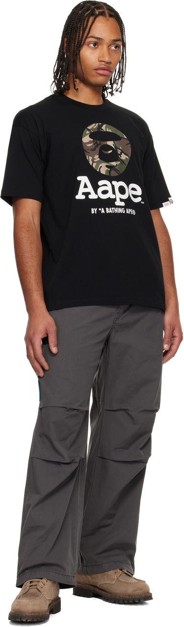 Tričko AAPE by A Bathing Ape Moonface Camo T-shirt Čierna | AAPTEM1640XXOBKX, 3