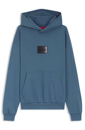 Mikina BOSS Cotton-terry hoodie with gradient logo Modrá | 50553145, 0