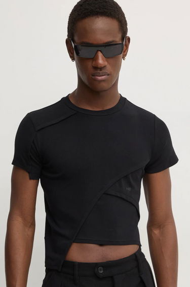 Tričko HELIOT EMIL Asymmetrical Cropped T-Shirt Čierna | HE.W.09.024.C01.BLK01, 2