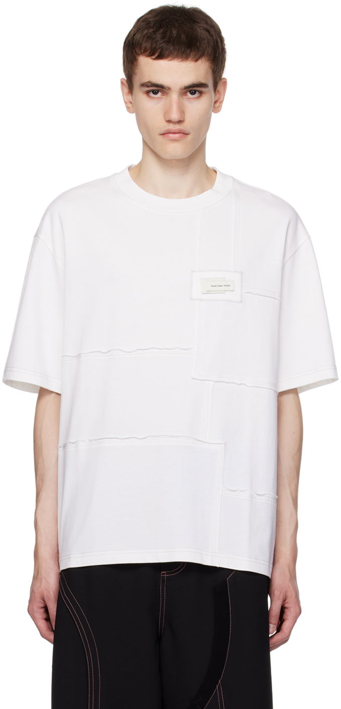 Tričko Feng Chen Wang Feng Chen Wang Paneled T-Shirt Biela | FMF16TS03