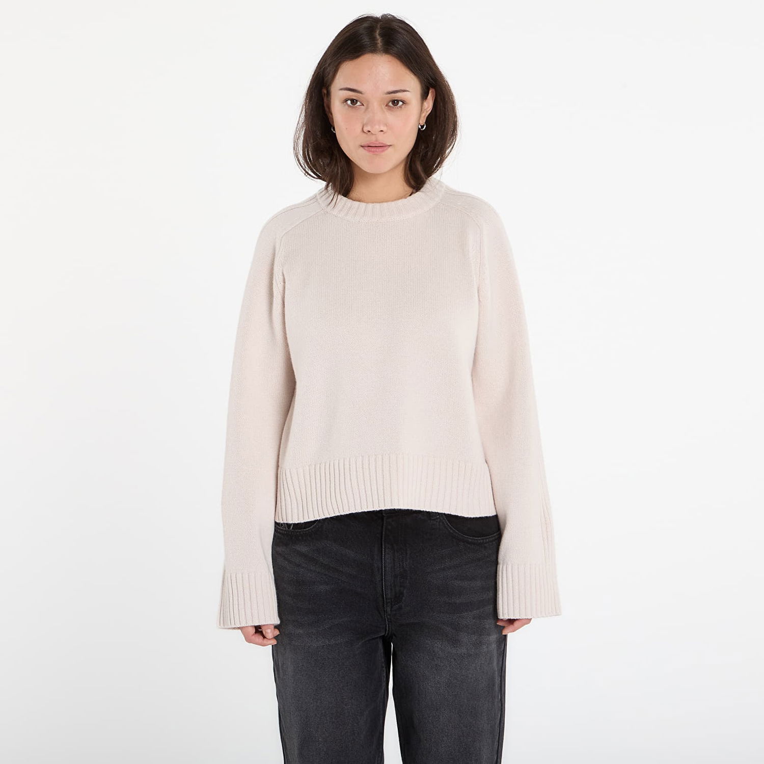 Sveter Samsoe Samsoe Satilly Knitted Crewneck Sweater Béžová | F25400040_140002TCX, 0