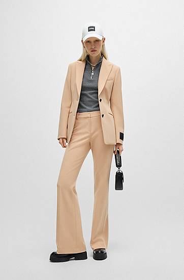 Nohavice BOSS Bootcut Stretch Trousers Béžová | 50518543, 1