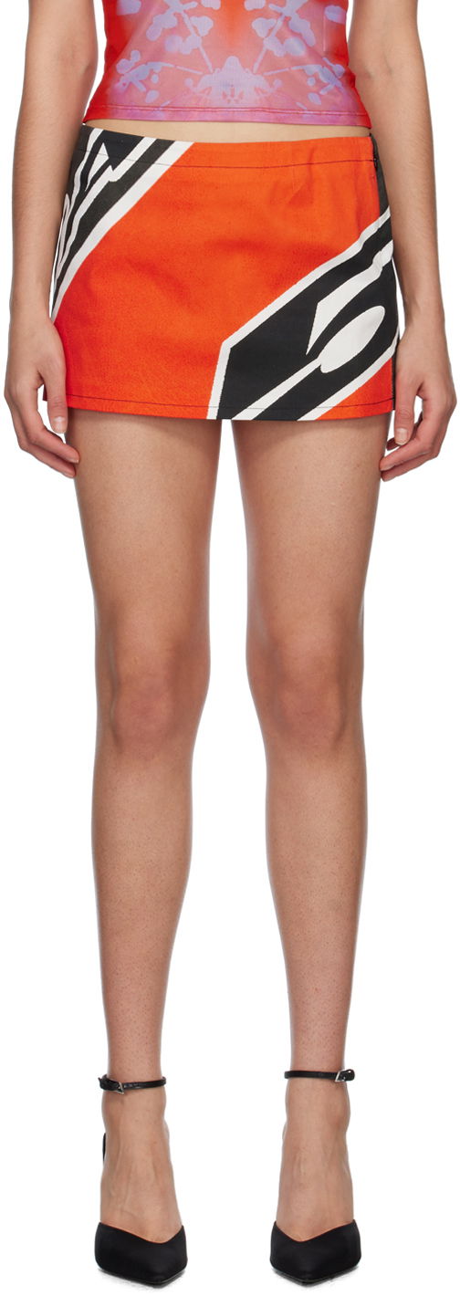 Sukňa Miaou Miaou Fig Print Miniskirt Červená | 4016SCROM, 0