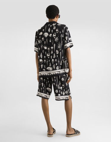 Košeľa Dolce & Gabbana Dolce & Gabbana Shell-Print Crepe Marocaine Hawaii Shirt Čierna | G5JH9THI1ZFHN5PI, 2