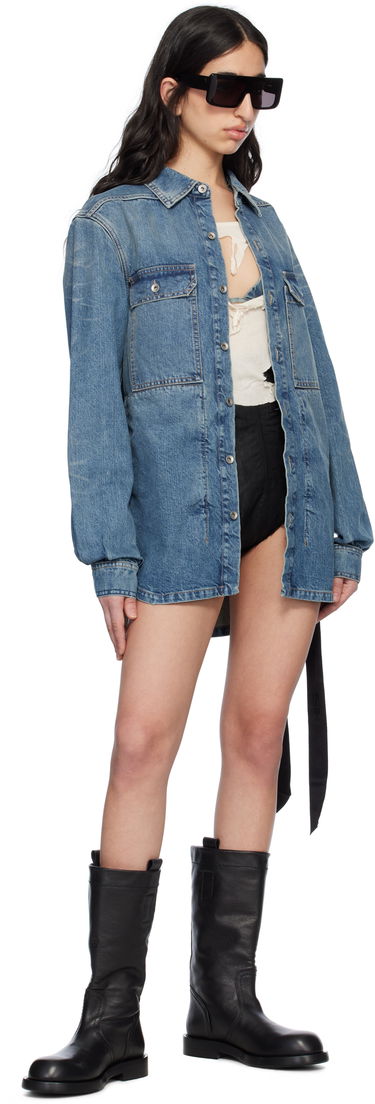 Košeľa Rick Owens Rick Owens DRKSHDW Hollywood Denim Overshirt Modrá | DS01E3705 DWB, 3