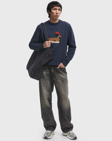 Mikina Edmmond Studios Duck Hunt Crewneck Sweatshirt Navy | 125-40-01590, 2