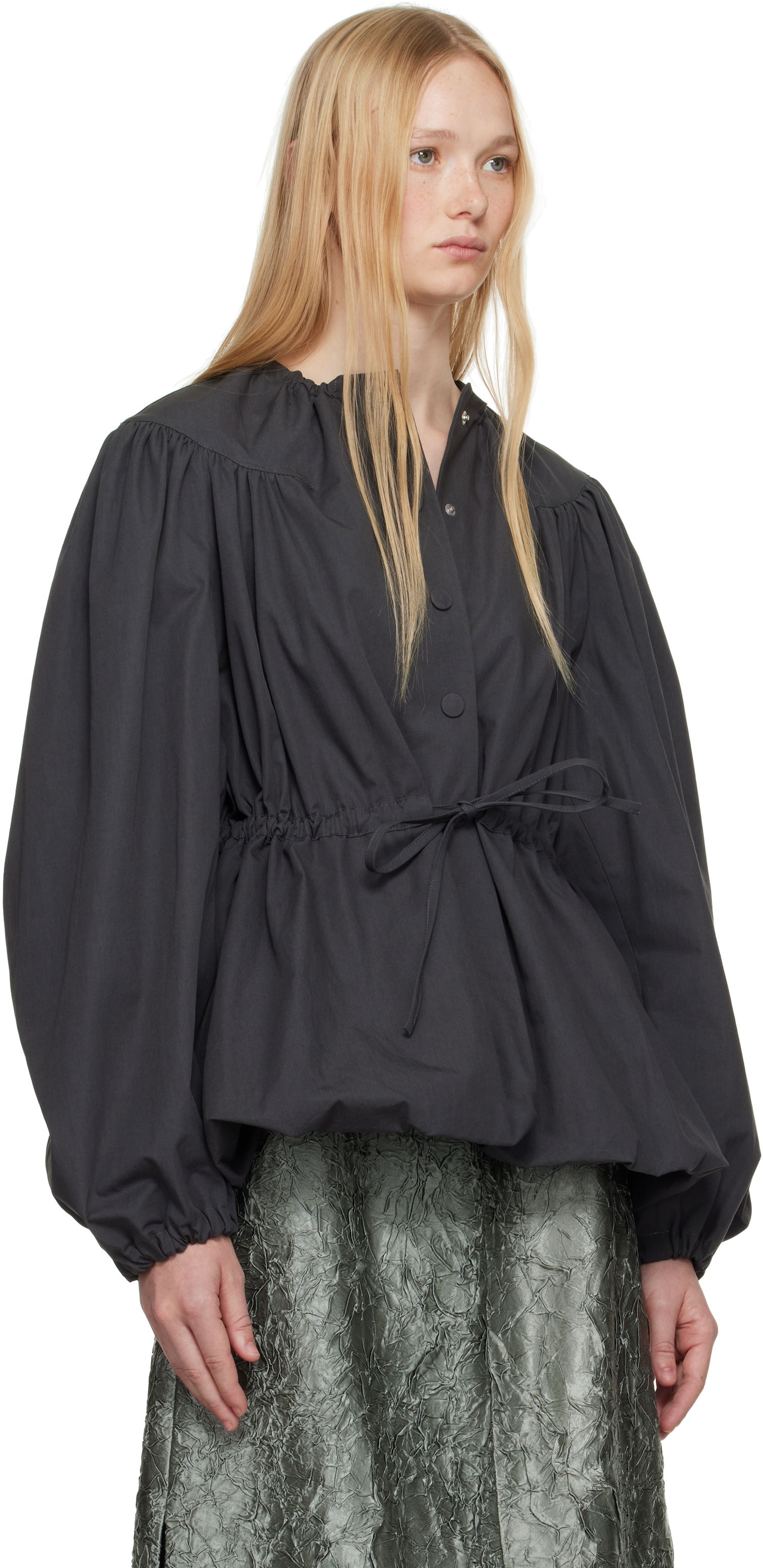 Košeľa Dries Van Noten Dries Van Noten Drawstring Peplum Top Čierna | 251-010501-1449, 1
