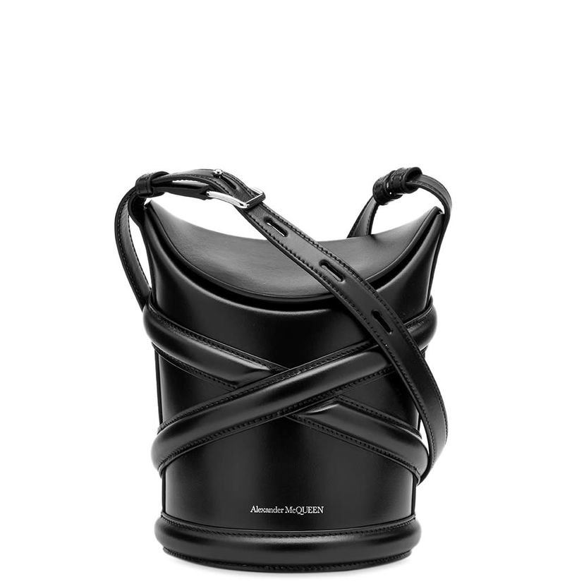 Taška cez rameno Alexander McQueen The Curve Small Cross Body Bag Black Čierna | 6564671YB40-1000
