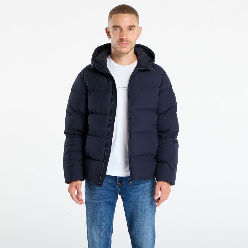 Prešívaná bunda Tommy Hilfiger Tommy Hilfiger Water Repellent Down Hooded Puffer Jacket Navy | MW0MW40616 DW5