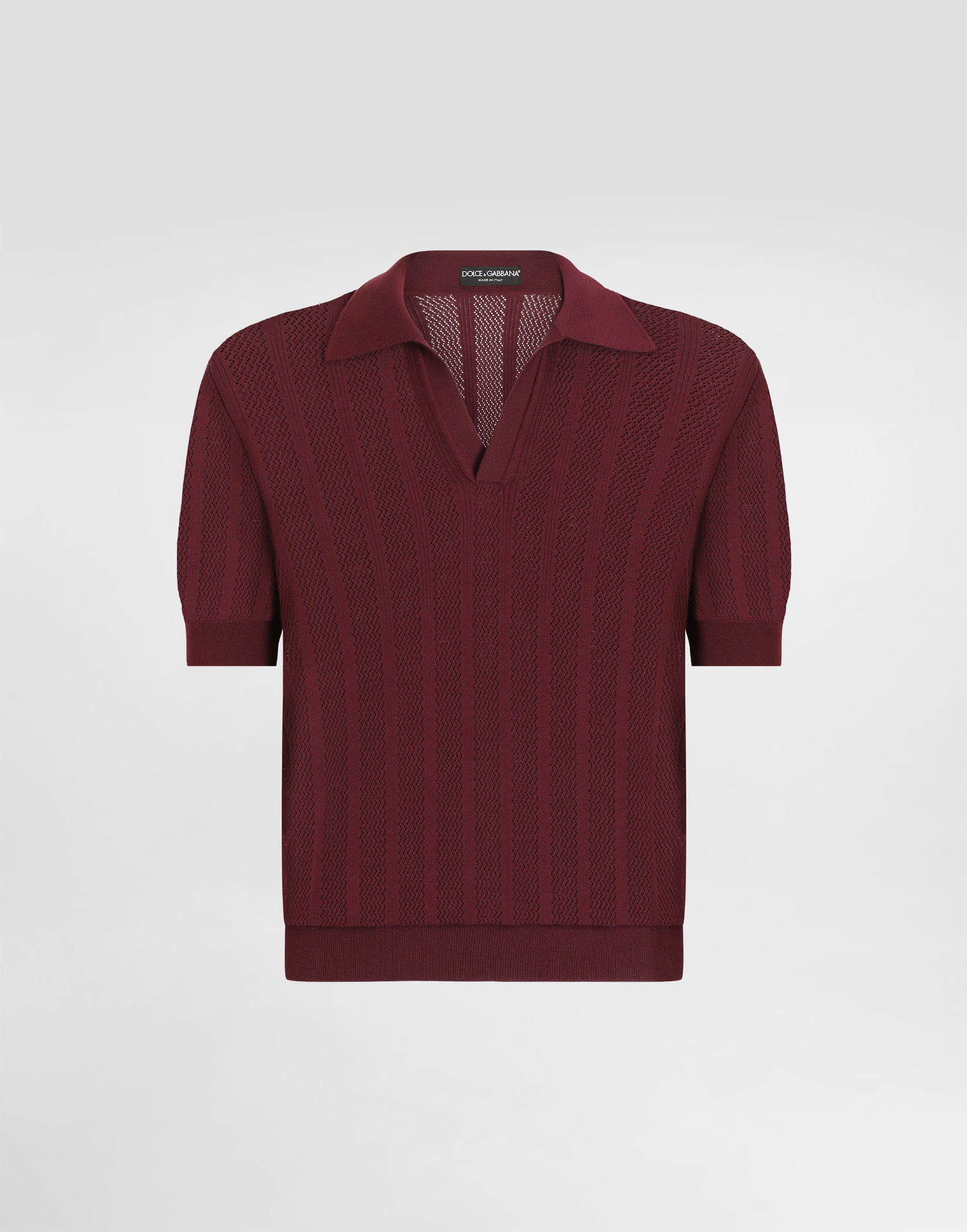 Polo tričko Dolce & Gabbana Dolce & Gabbana Openwork Short-Sleeved Polo Shirt Vínová | GXZ62TJBCFLM5039, 0