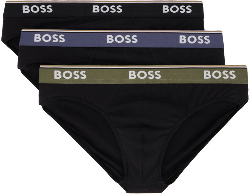Flexstyle BOSS Three-Pack Black Briefs Čierna | 50517826, 0