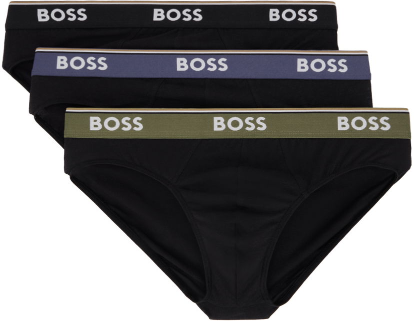 Flexstyle BOSS Three-Pack Black Briefs Čierna | 50517826