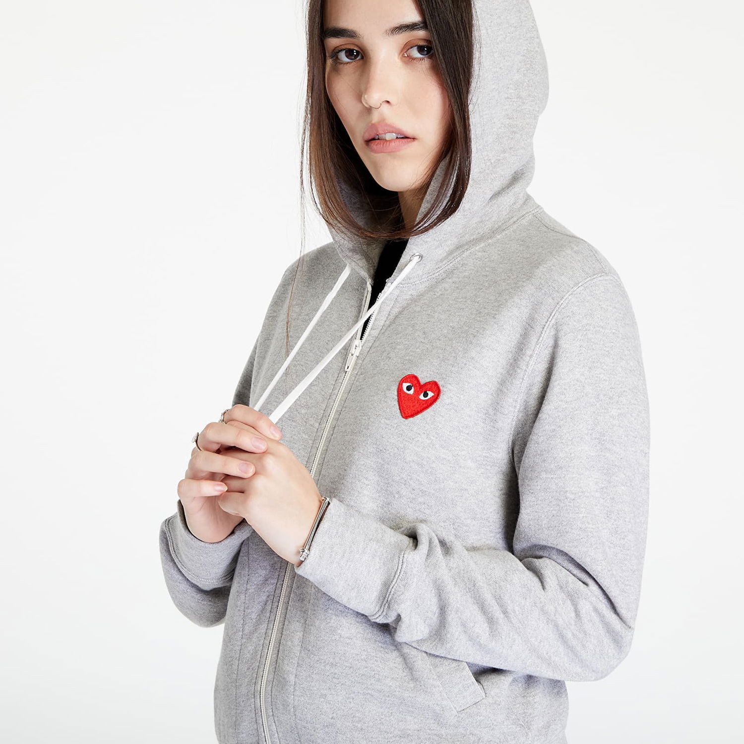 Mikina Comme des Garçons PLAY Knit Sweatshirt Top Šedá | AZT249 Top Grey, 1