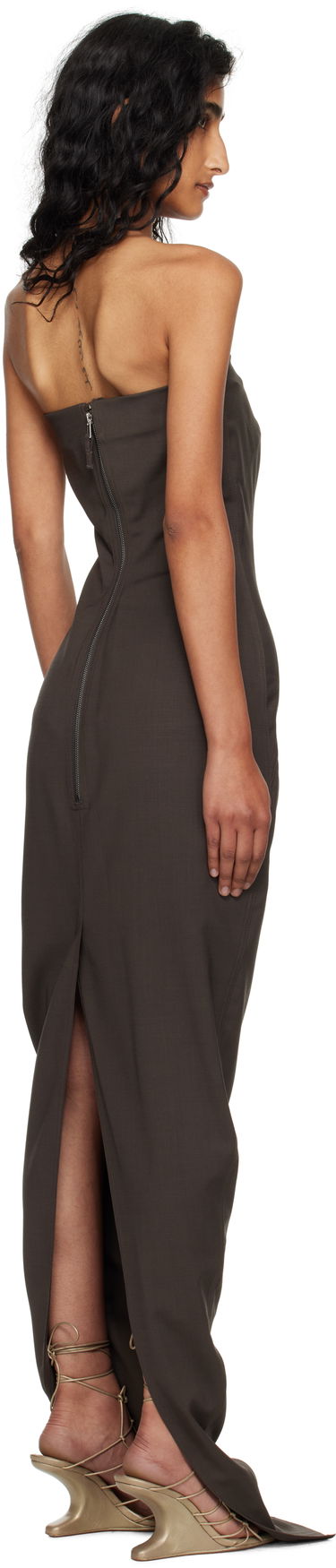 Šaty Rick Owens Rick Owens Concordians Bustier Maxi Dress Hnedá | RP02E4524 WST, 2