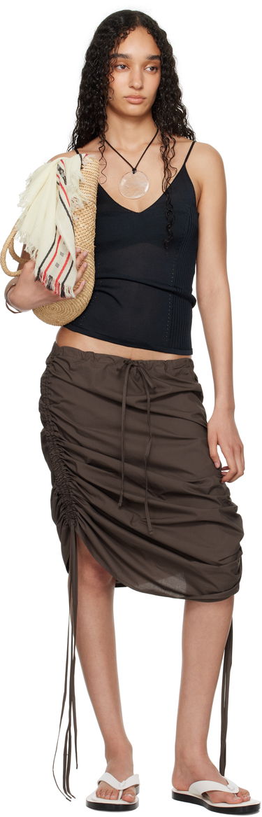 Sukňa Baserange Baserange Pictorial Strap Midi Skirt Hnedá | Pictorial Skirt, 4
