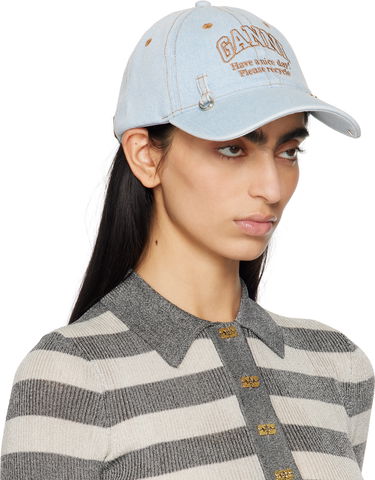 Šiltovka GANNI GANNI Denim Baseball Cap Modrá | A6563, 1