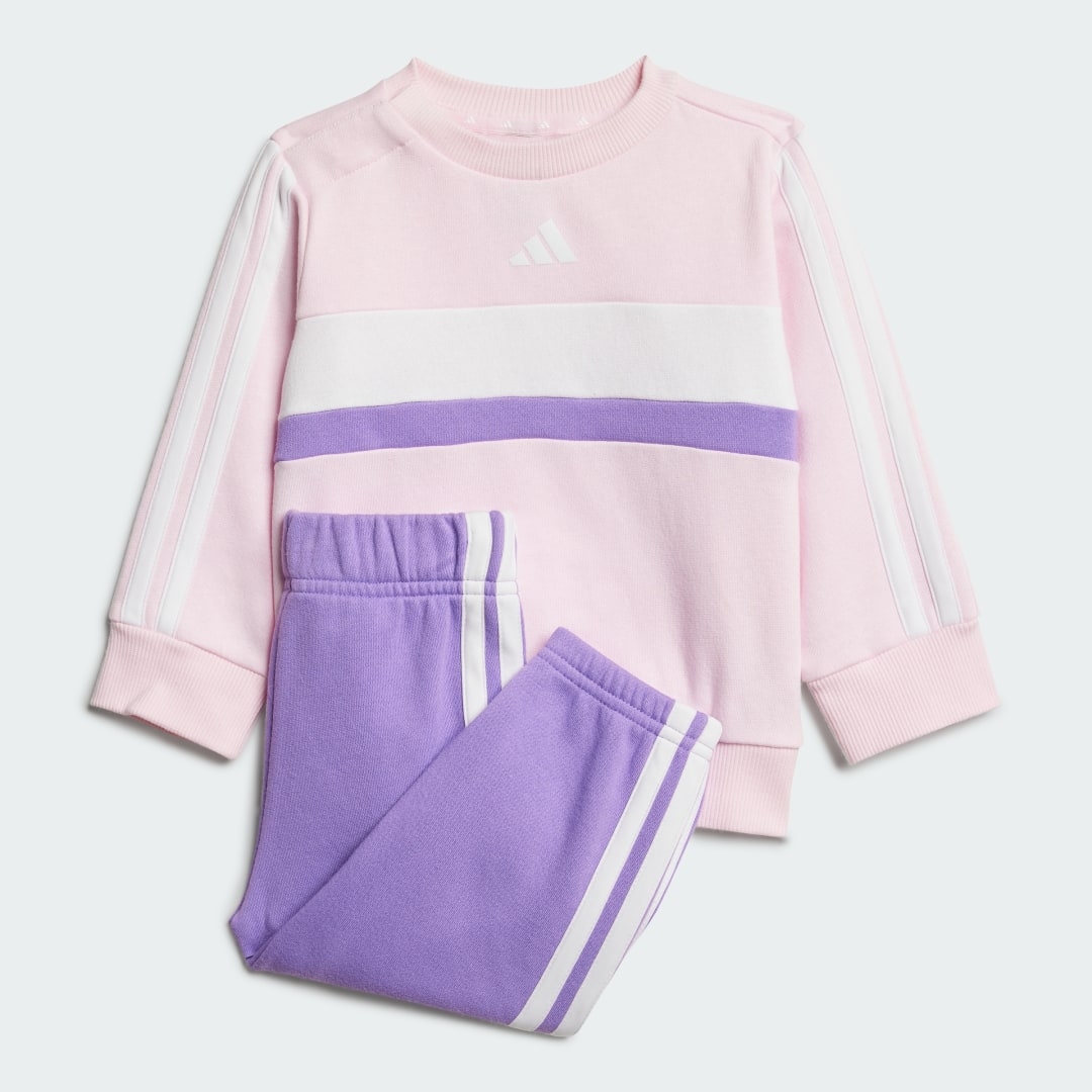 Súprava adidas Performance Seasonal Essentials Tiberio 3-Stripes Fleece Crew Set Ružová | JI6210, 0