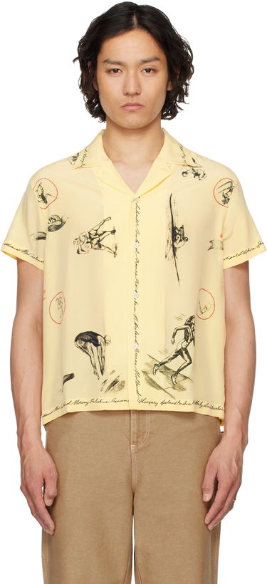 Košeľa Bode Bode Games Print Relaxed-Fit Camp Collar Shirt Žltá | MRS25SH020, 0