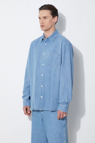 Košeľa A.P.C. A.P.C. Chemise Math Relaxed Denim Shirt Modrá | COGXX.H12584.IAB, 3