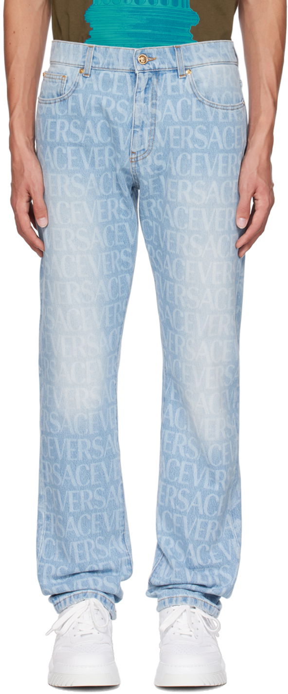 Džínsy Versace Allover Modrá | 1007837_1A07661, 0
