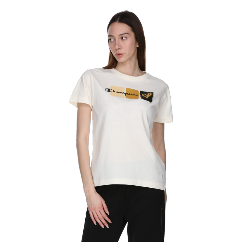 Tričko Champion Color Block Graphic Crewneck T-Shirt Biela | 118296-WW011